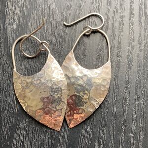 Modern sterling  Silver Teardrop Earrings